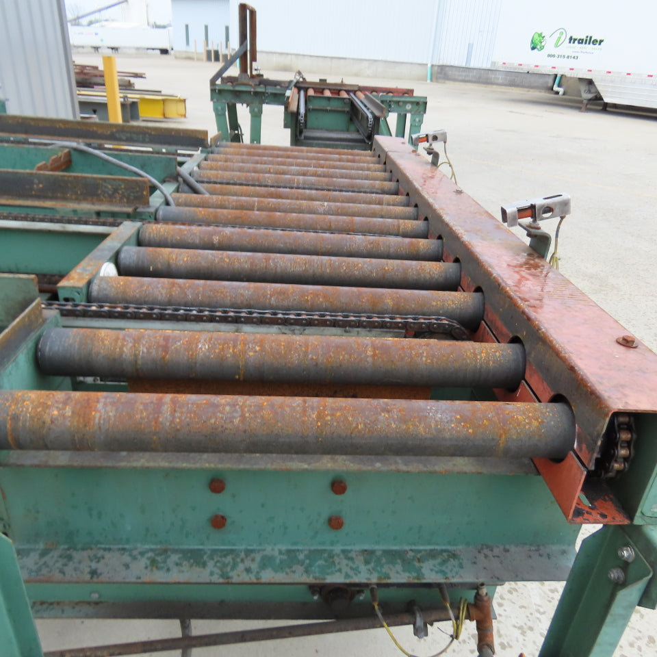 Roach 79"Lx25.5"BF Chain Drive Power Roller Transfer Conveyor 1/2HP 230/460V 3Ph