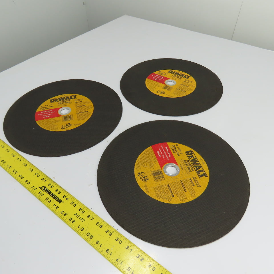 DeWalt DW8020 14" x 1/8" x 1" Metal Cut-Off Wheels NEW Lot of 3