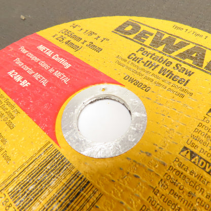 DeWalt DW8020 14" x 1/8" x 1" Metal Cut-Off Wheels NEW Lot of 3
