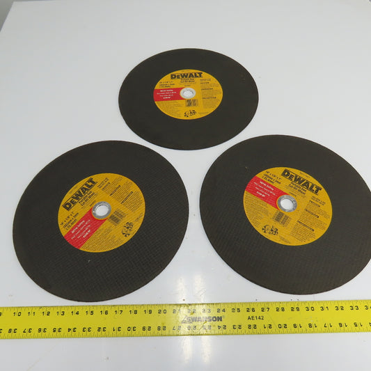 DeWalt DW8020 14" x 1/8" x 1" Metal Cut-Off Wheels NEW Lot of 3
