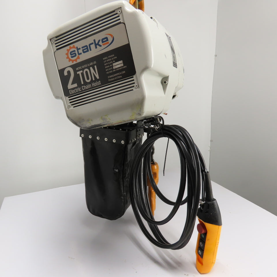 Starke STK2026 2 Ton 4000LB Electric Chain Hoist 20' Lift 230/460V 3Ph