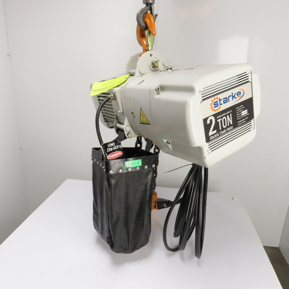 Starke STK2026 2 Ton 4000LB Electric Chain Hoist 20' Lift 230/460V 3Ph