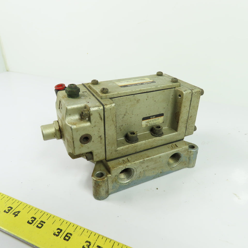SMC NVSA4134-00A Pneumatic Air Valve 15-150 PSI W/ Subplate