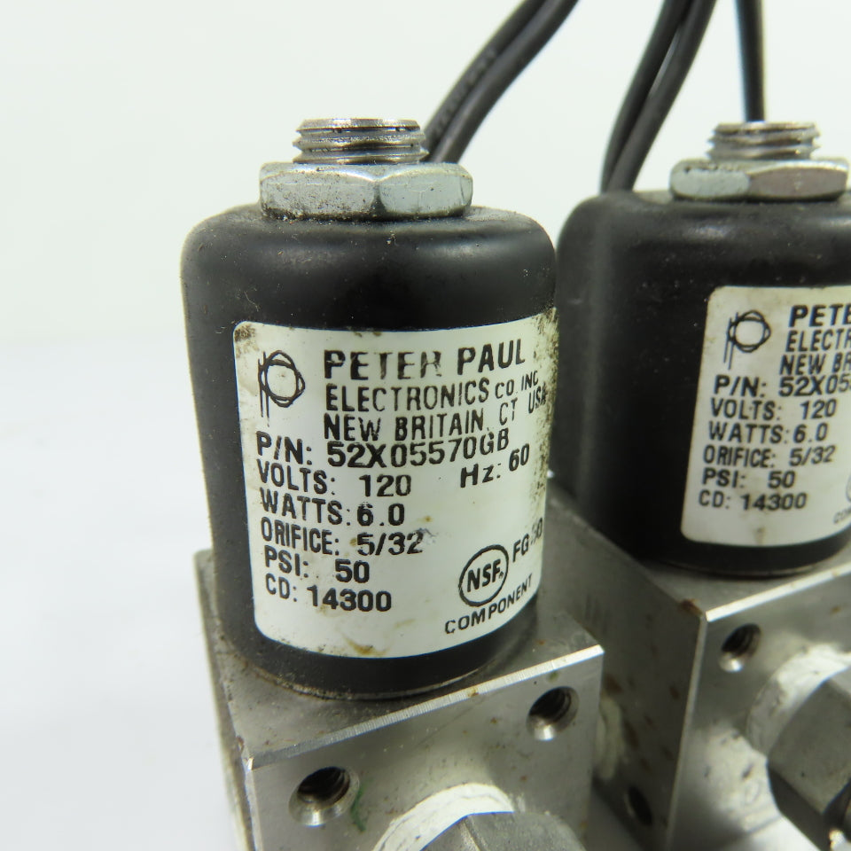 Peter Paul 52X05570GB (3)Solenoid Valves 120V 6.0W 5/32 Orifice