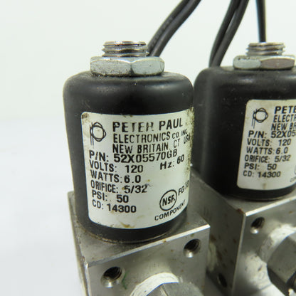 Peter Paul 52X05570GB (3)Solenoid Valves 120V 6.0W 5/32 Orifice
