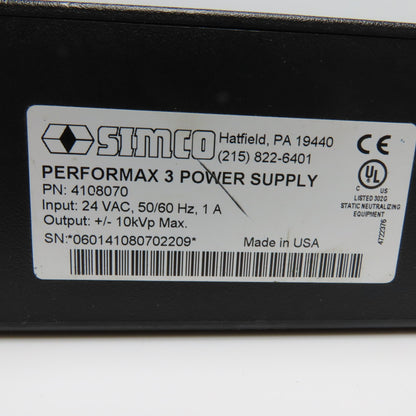 SIMCO 4108070 PerforMAX 3 POWER SUPPLY Static Neutralizing Power Supply
