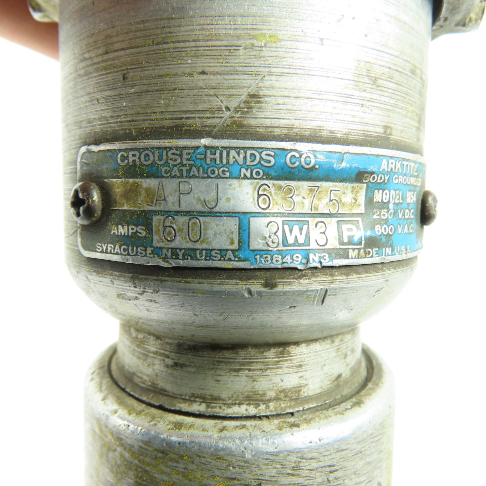 Crouse-Hinds APJ6375 60A 3W3P Arktite Body Grounded Plug 600VAC 250VDC