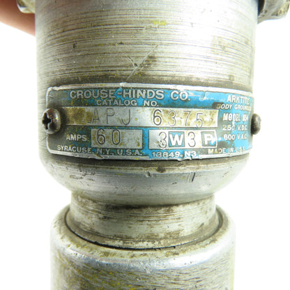 Crouse-Hinds APJ6375 60A 3W3P Arktite Body Grounded Plug 600VAC 250VDC