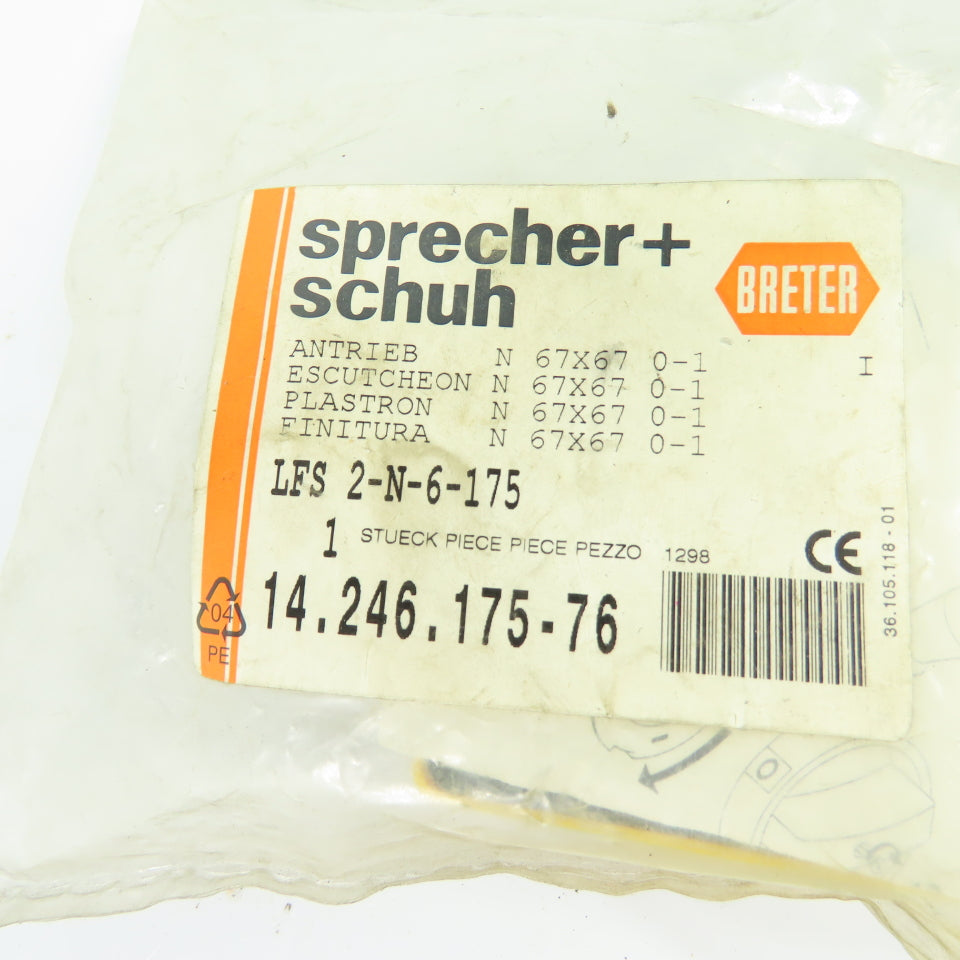 Sprecher + Schuh LFS 2-N-6-175 Red/Yellow Rotary Operating Handle 67x67mm
