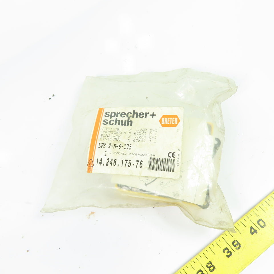 Sprecher + Schuh LFS 2-N-6-175 Red/Yellow Rotary Operating Handle 67x67mm