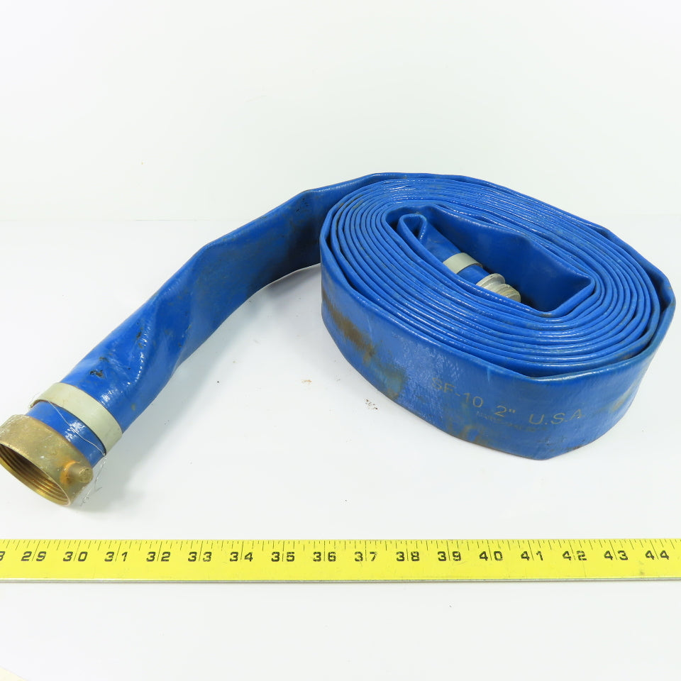 SF-10 2" Blue Lay-Flat Water Discharge Hose 23' Long