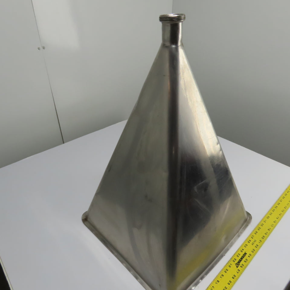 Stainless Steel Square to Round Transition Hopper Funnel 28" Tall