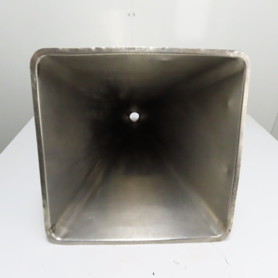 Stainless Steel Square to Round Transition Hopper Funnel 28" Tall