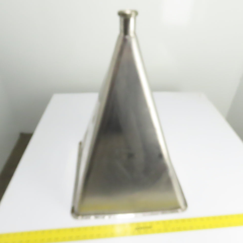 Stainless Steel Square to Round Transition Hopper Funnel 28" Tall