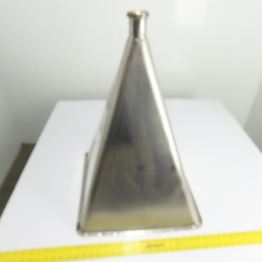 Stainless Steel Square to Round Transition Hopper Funnel 28" Tall