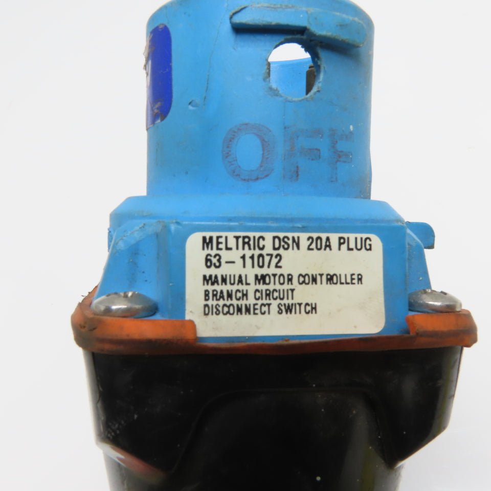 Meltric 63-11072 DSN 20A Plug Branch Circuit Disconnect Switch