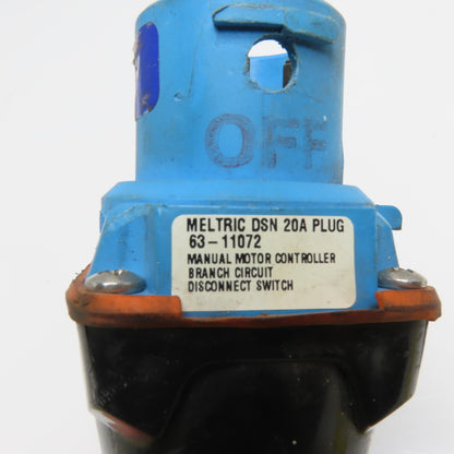 Meltric 63-11072 DSN 20A Plug Branch Circuit Disconnect Switch