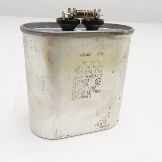 GE Z97F6614 52uF 280VAC Oval Motor Run Capacitor 60Hz 90C