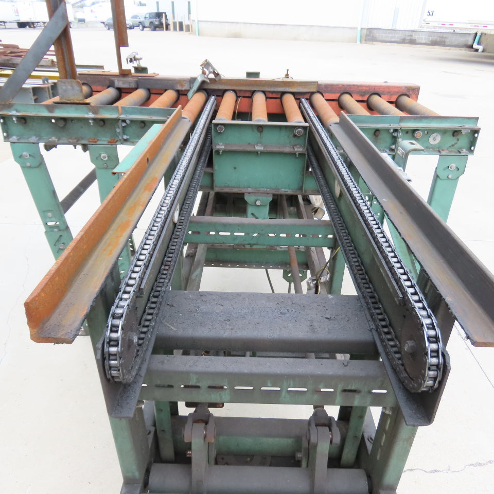 Roach 72"Lx25.5"BF Chain Drive Power Roller Transfer Conveyor 1/2HP 230/460V 3Ph