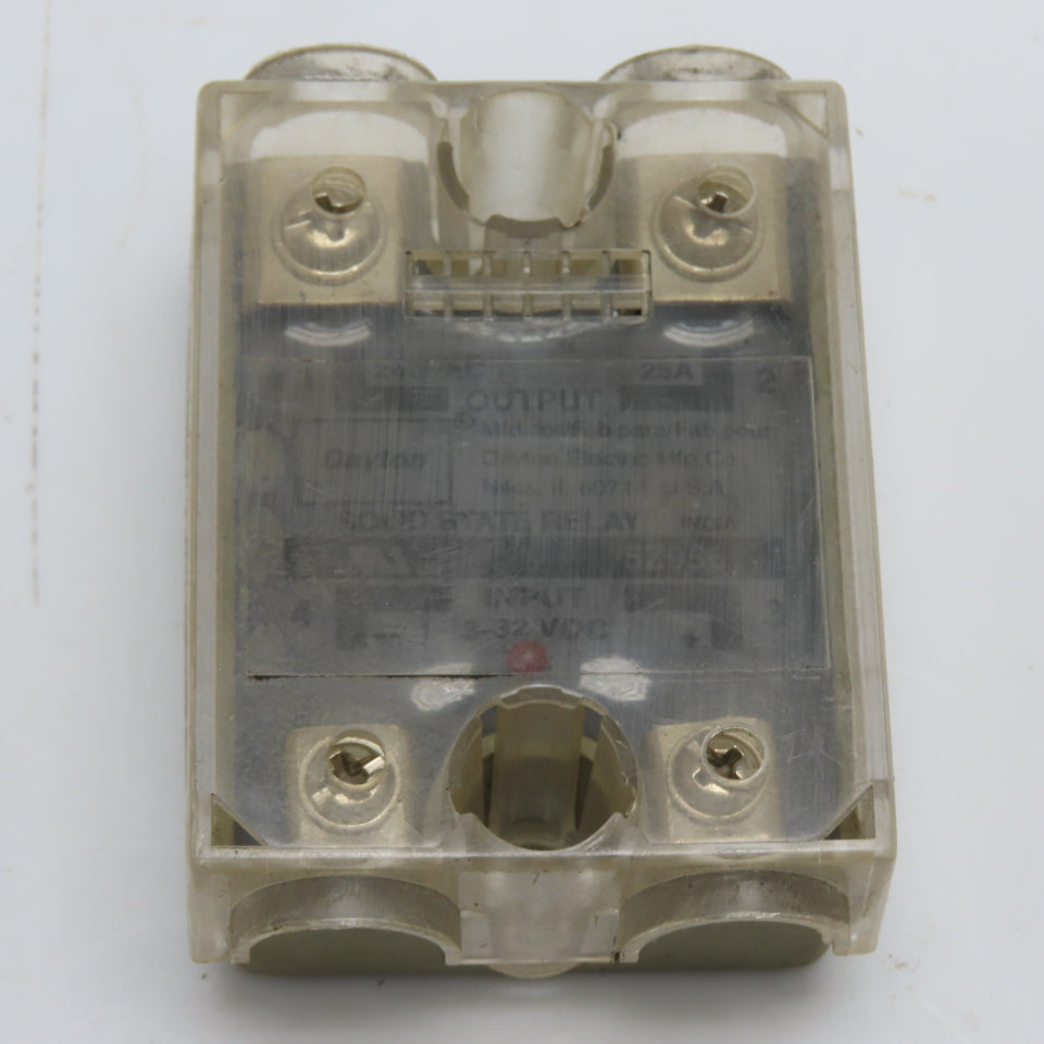Dayton 5Z956 25A Solid State Relay 240VAC 3-32VDC