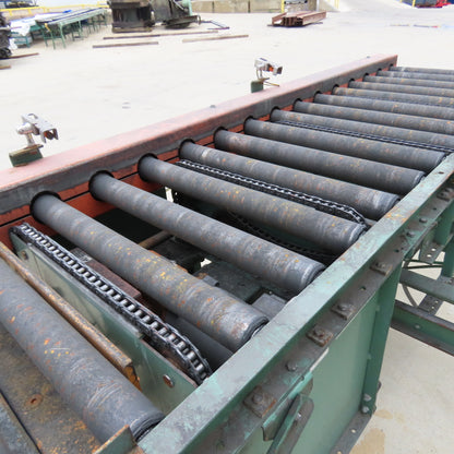 Roach 108"Lx26"BF Chain Drive Power Roller Transfer Conveyor 1/2HP 230/460V 3Ph
