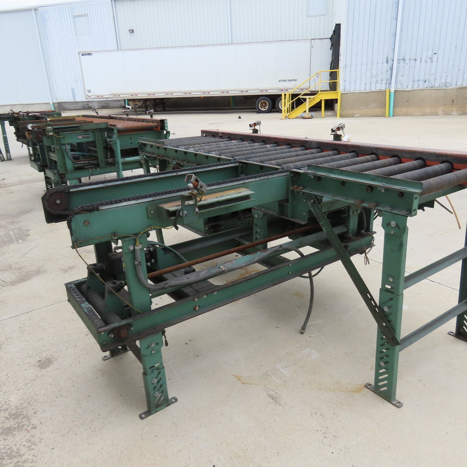 Roach 108"Lx26"BF Chain Drive Power Roller Transfer Conveyor 1/2HP 230/460V 3Ph