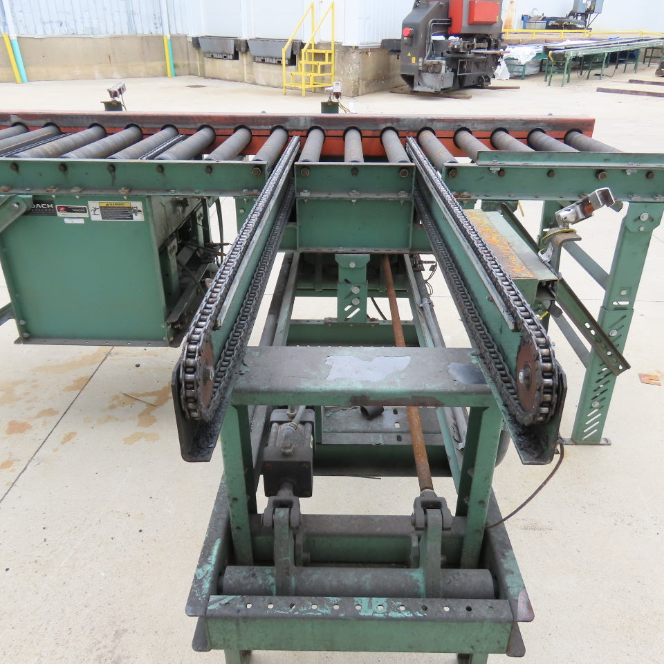 Roach 108"Lx26"BF Chain Drive Power Roller Transfer Conveyor 1/2HP 230/460V 3Ph