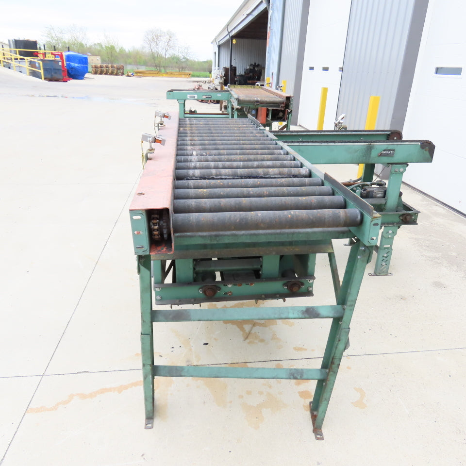 Roach 108"Lx26"BF Chain Drive Power Roller Transfer Conveyor 1/2HP 230/460V 3Ph