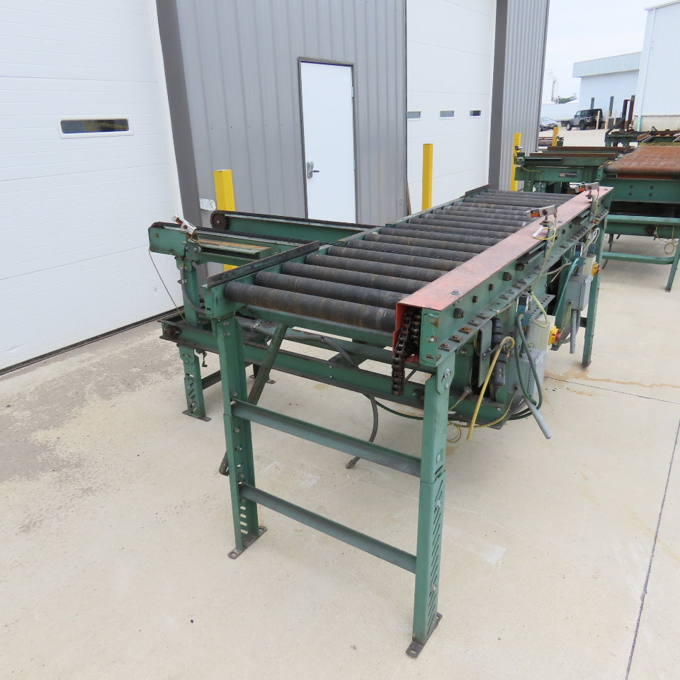 Roach 108"Lx26"BF Chain Drive Power Roller Transfer Conveyor 1/2HP 230/460V 3Ph
