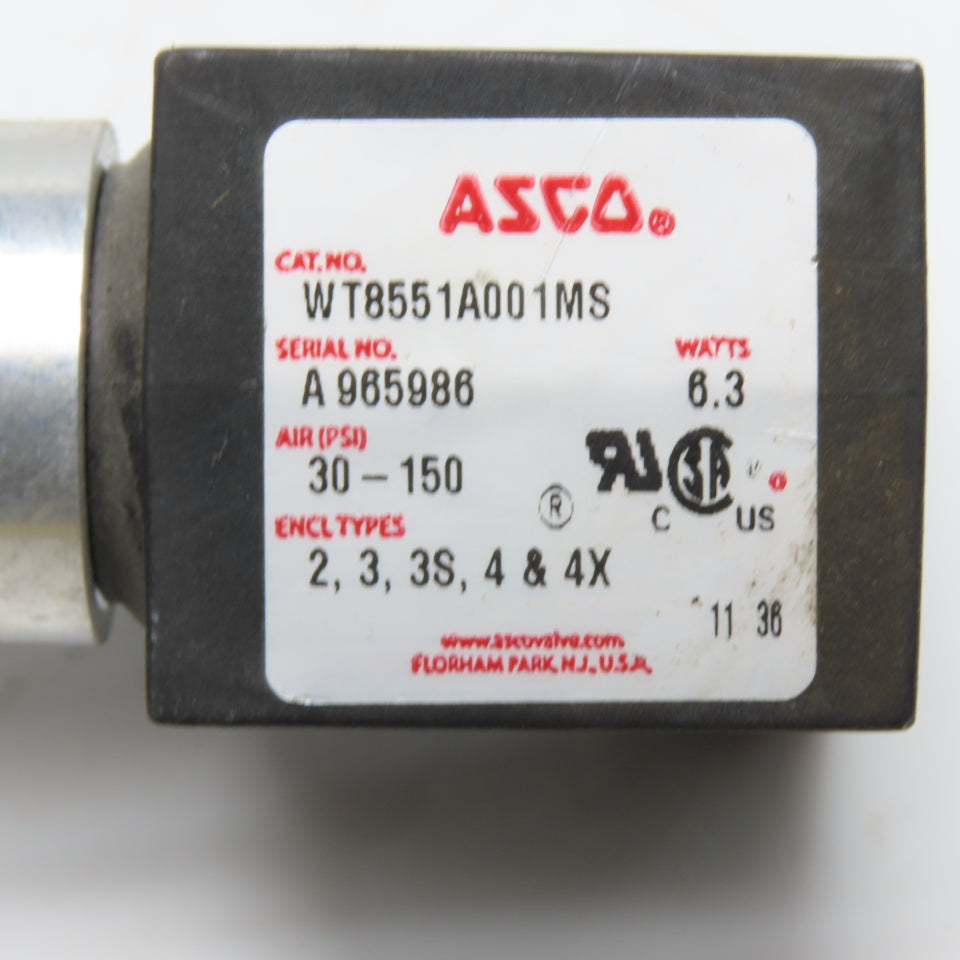 ASCO 266763-902 WT8551A001MS Solenoid Coil 120V 60Hz 110V 50Hz 6.3W