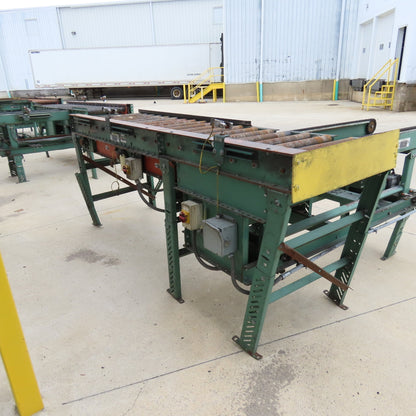 Roach 114"Lx25.5"BF Chain Drive Power Roller Transfer Conveyor 1/2HP 230/460 3Ph