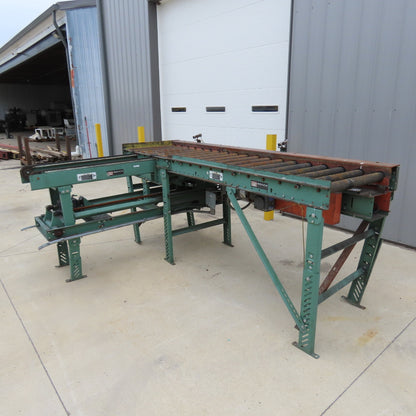 Roach 114"Lx25.5"BF Chain Drive Power Roller Transfer Conveyor 1/2HP 230/460 3Ph