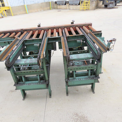 Roach 140"Lx25.5"BF Chain Drive Power Roller Transfer Conveyor 1/2HP 230/460 3Ph