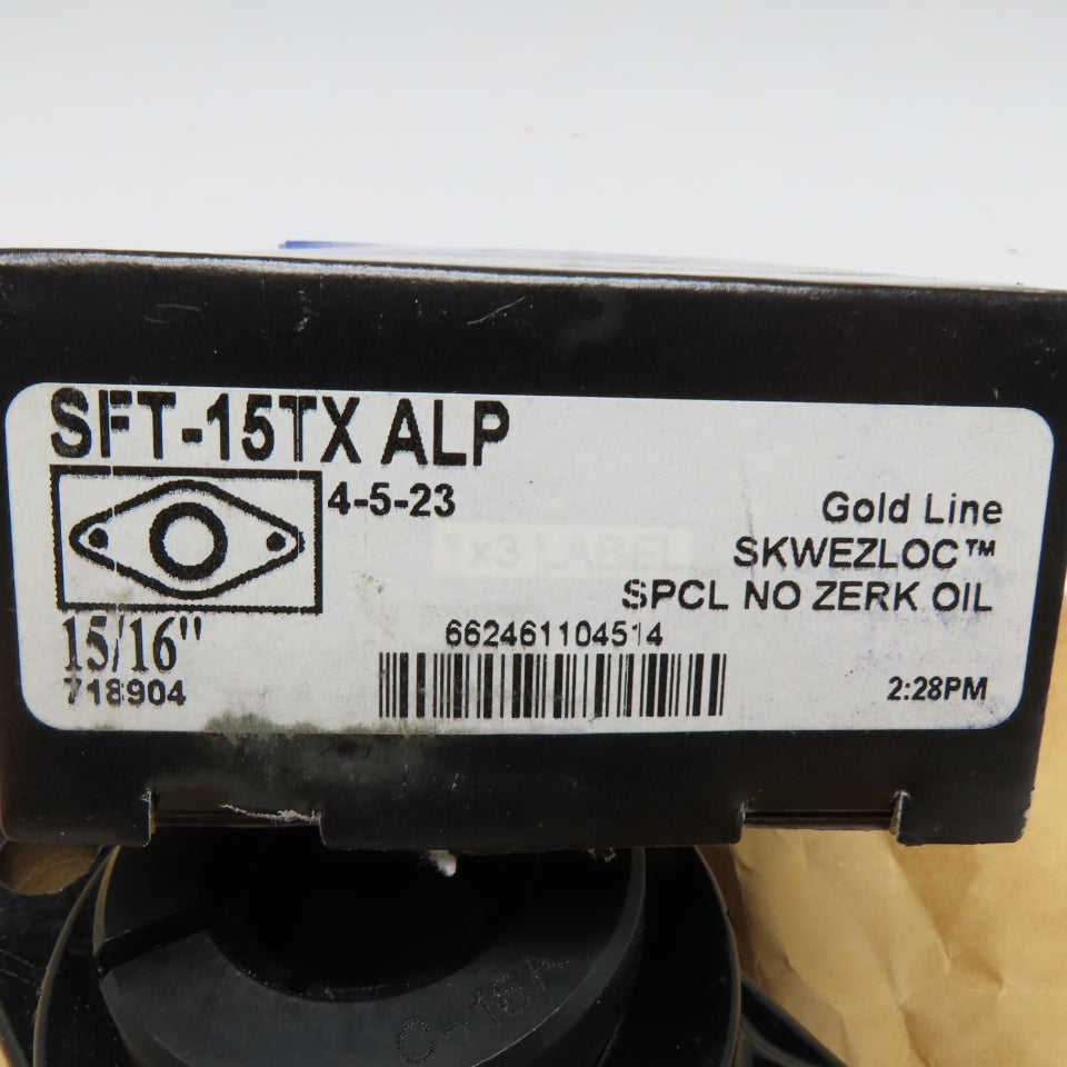 Sealmaster SFT-15TX ALP 15/16" 2-Bolt Flange Block Bearing Skwezloc