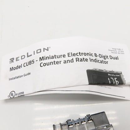 Red Lion CUB5R000 8-Digit Dual Counter and Rate Indicator 9-28VDC