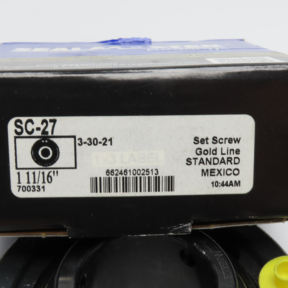 Sealmaster 700331 SC-27 1-11/16" Gold Line Set Screw Ball Bearing Insert