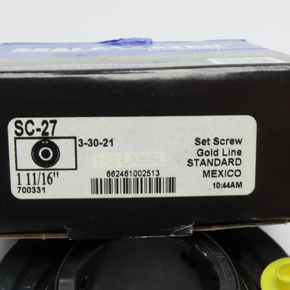 Sealmaster 700331 SC-27 1-11/16" Gold Line Set Screw Ball Bearing Insert