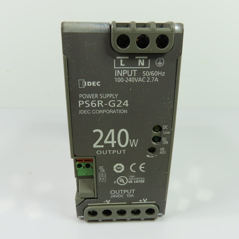 IDEC PS6R-G24 240W DIN Rail Power Supply 24VDC 10A Output 100-240VAC Input