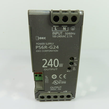 IDEC PS6R-G24 240W DIN Rail Power Supply 24VDC 10A Output 100-240VAC Input