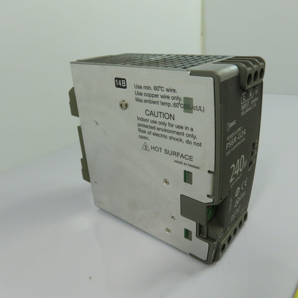 IDEC PS6R-G24 240W DIN Rail Power Supply 24VDC 10A Output 100-240VAC Input