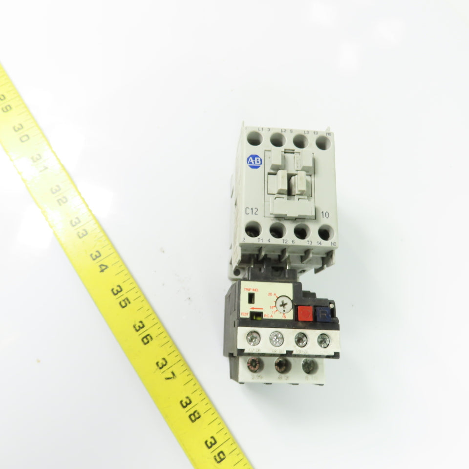 Allen-Bradley 100-C12E*10 3-Pole Contactor 24VDC W/YC9Z-RHU10A20P Overload Relay