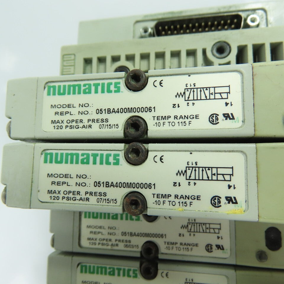 Numatics 051BA400M000061 5-Station Pneumatic Valve Manifold 24VDC 120 PSIG