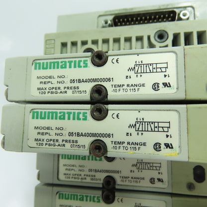 Numatics 051BA400M000061 5-Station Pneumatic Valve Manifold 24VDC 120 PSIG