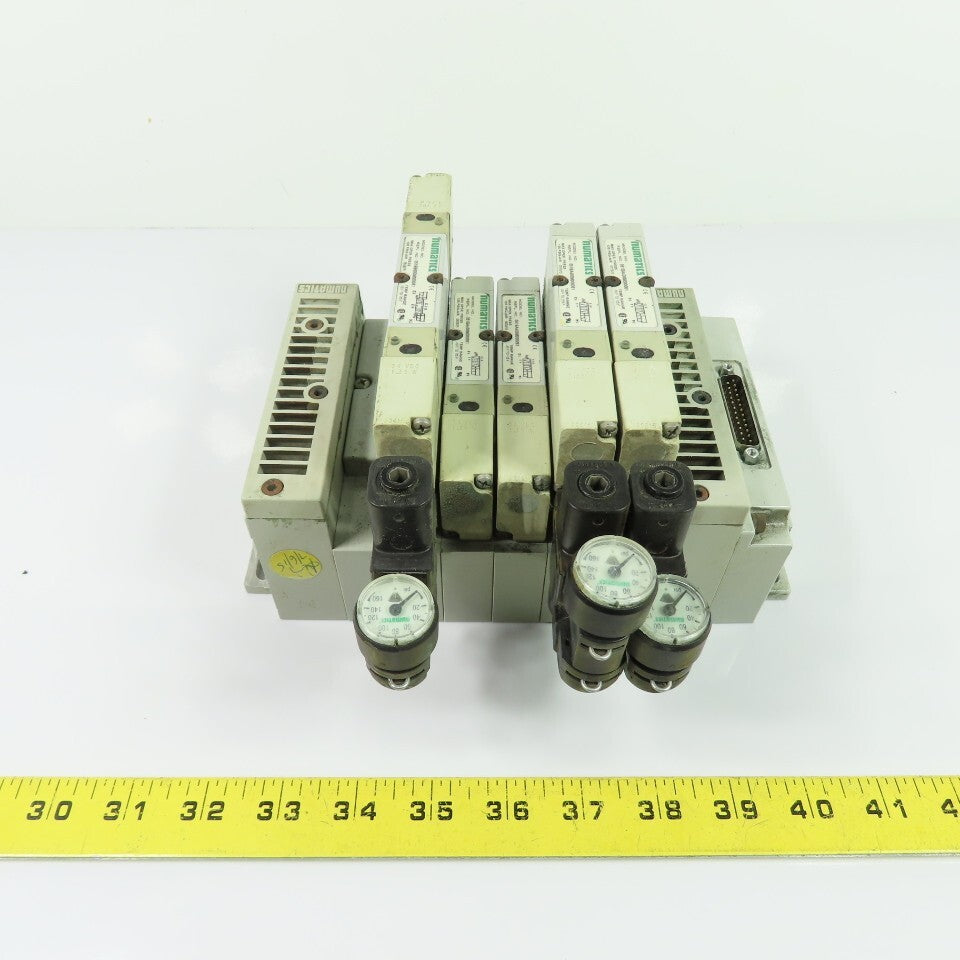 Numatics 051BA400M000061 5-Station Pneumatic Valve Manifold 24VDC 120 PSIG
