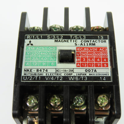 Mitsubishi TH-12 S-A11RM Magnetic Contactor W/ Overload Relay 0.45-0.9A