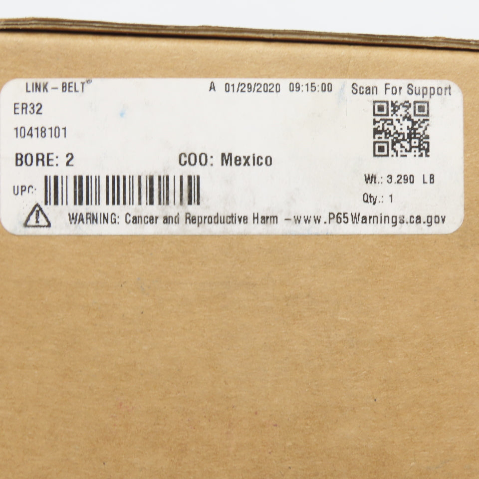 Rexnord 10418101 ER32 Link-Belt Ball Bearing Insert 2" Bore