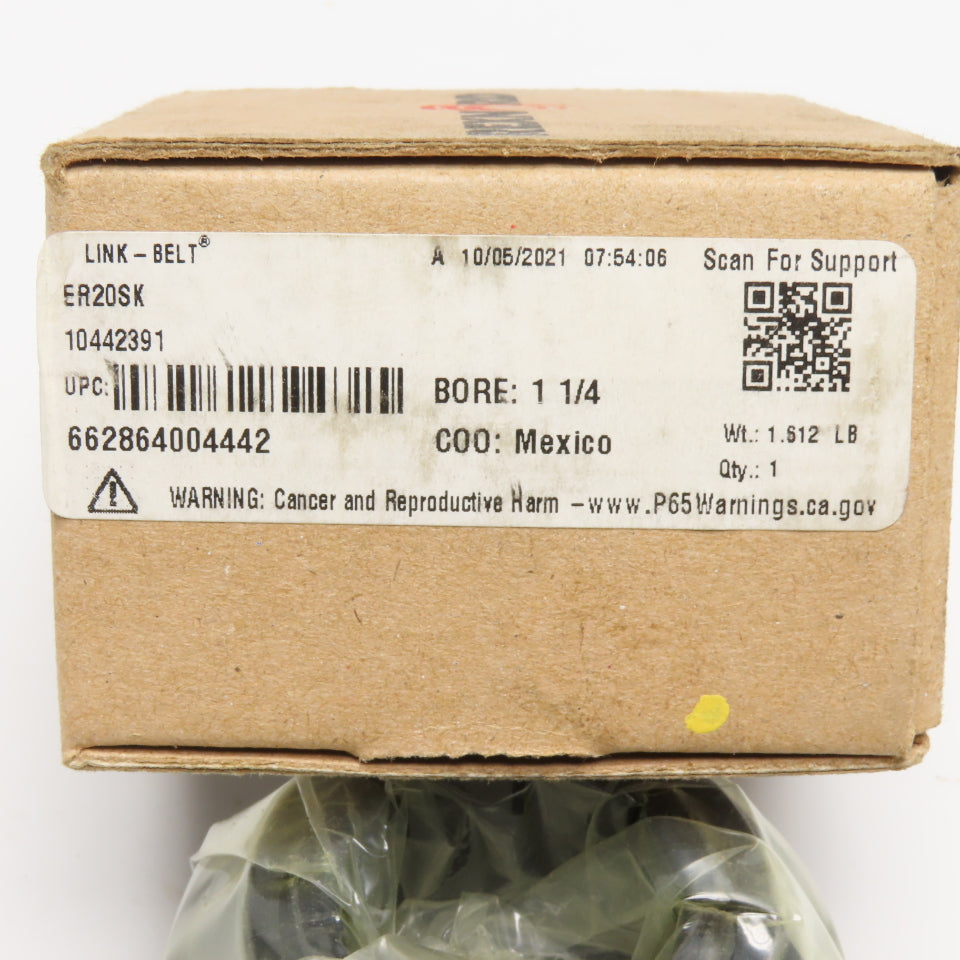 Rexnord 10442391 ER20SK Link-Belt Ball Bearing Insert 1-1/4" Bore