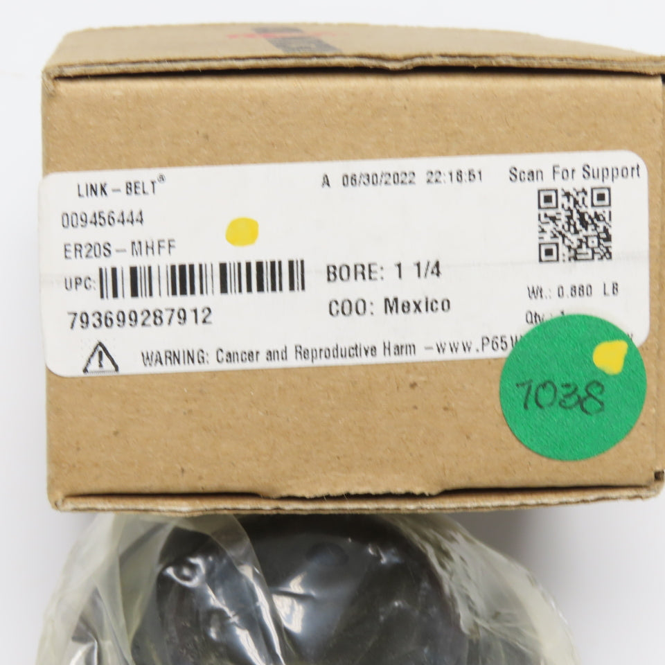 Rexnord 009456444 ER20S-MHFF Link-Belt Ball Bearing Insert 1-1/4" Bore