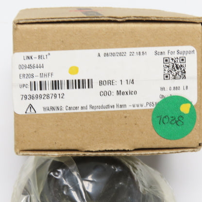 Rexnord 009456444 ER20S-MHFF Link-Belt Ball Bearing Insert 1-1/4" Bore