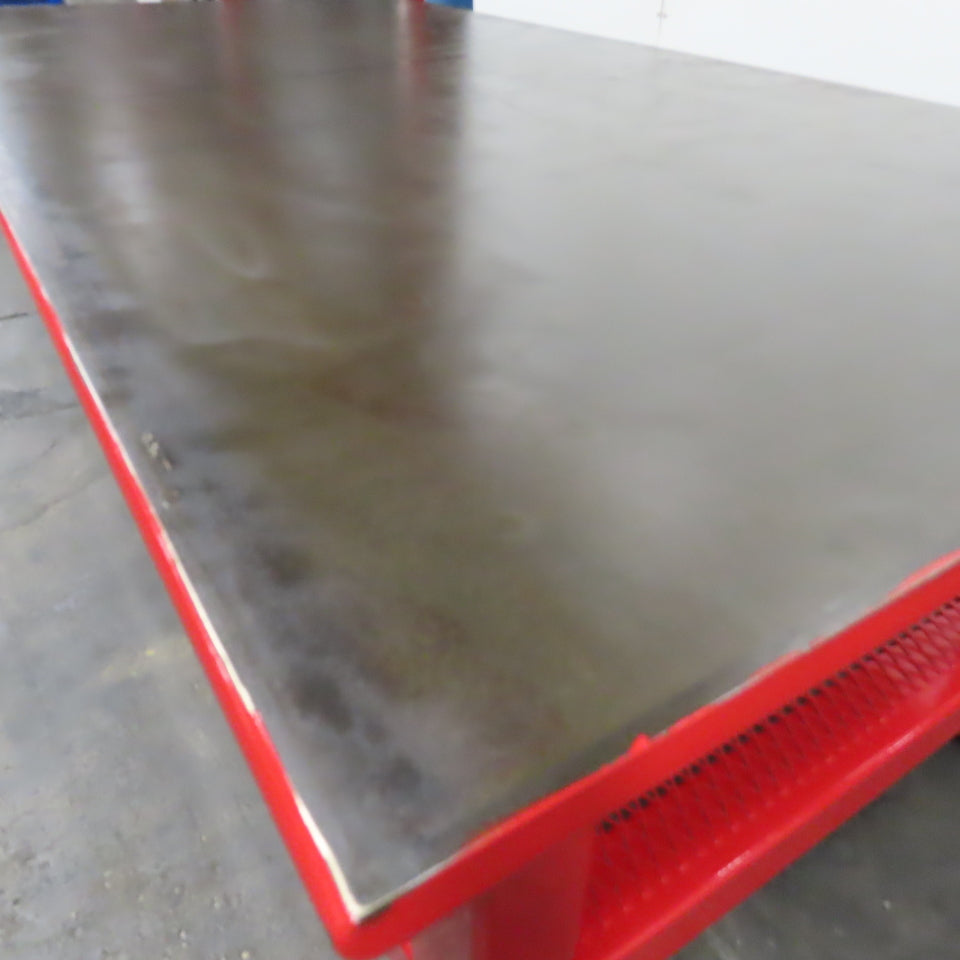 NEW 96"x 48"x 34"H - 1" Top Steel Top Rolling Work Bench Welding Table W/Shelf